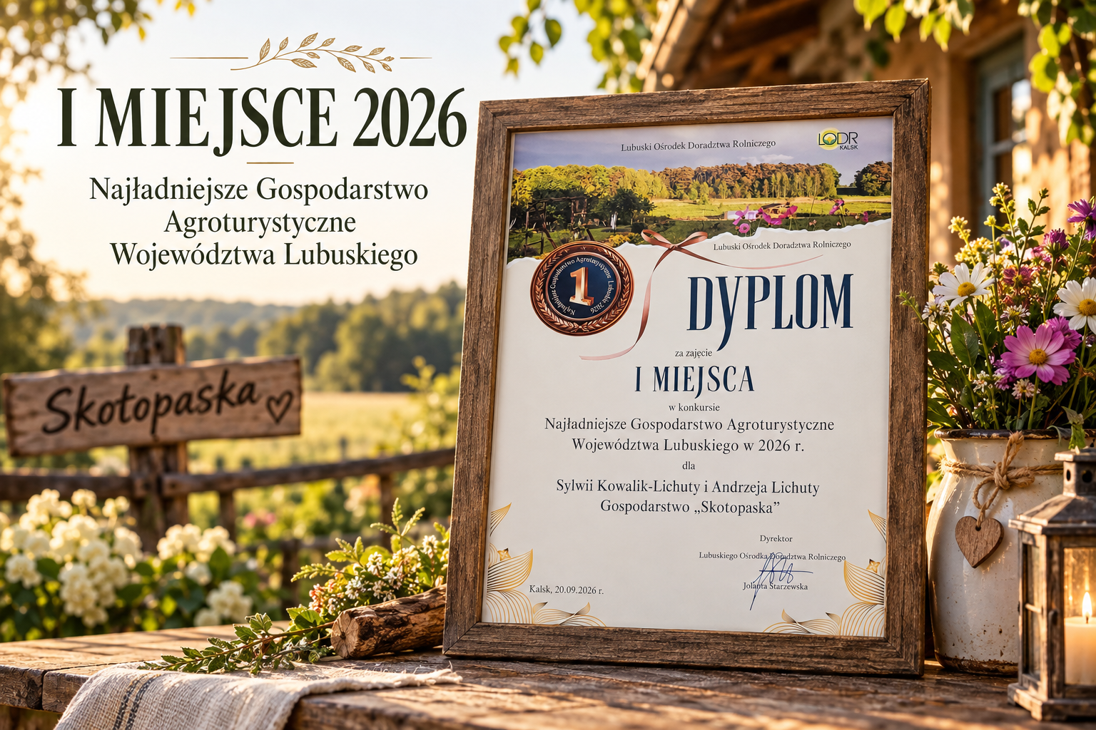 Skotopaska – I miejsce w konkursie Najładniejsze Gospodarstwo Agroturystyczne Województwa Lubuskiego 2026